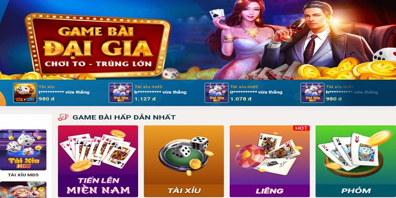 Trò chơi trên sảnh Game Bài FTG cập nhật nhiều